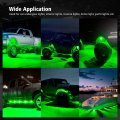 Mictuning C2 Curved Green Led Rock Lights 4 Pods Underglow Compatible For Car Truck Offroad Atv Utv Boat