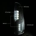 For Ford Super Duty Excursion Black Housing Towing Side Mirror Turn Signal Light White Led