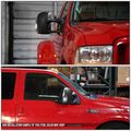 Ford Super Duty Excursion Black Housing Towing Side Mirror Turn Signal Light White Led