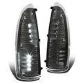 For Ford Super Duty Excursion Black Housing Towing Side Mirror Turn Signal Light White Led 