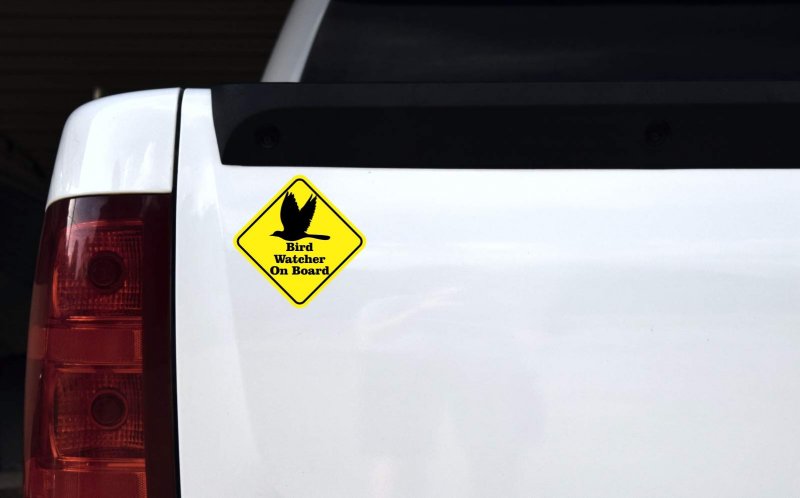 Stickertalk Bird Watcher On Board Vinyl Sticker 5 Inches By