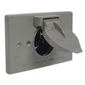 Hubbell-bell 5153-0 1-gang Weatherproof Horizontal Motor Plug Base Device Cover Gray 