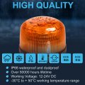 Hqrp Led Strobe Lights Amber Beacon Flexible Pipe Mount Low Profile Emergency Hazard Warning Safety For Golf Cart Truck Tractor