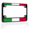 Fastasticdeals Metal Insert Bike License Plate Frame Italian Flag A Weatherproof Motorcycle Accessories Black 4 Holes Solid 