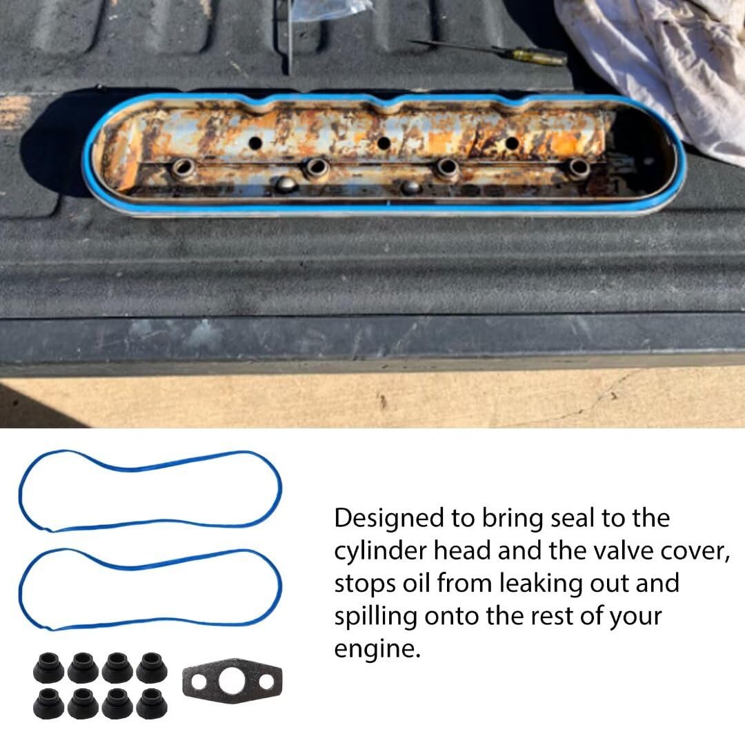 Premium 12596192 12612045 876270 Valve Cover Gasket Set For 2007 Sierra 1500 Hd Classic 6 0l Replaces Vs50504r Vs50504r1
