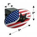 Black Cat 4th Of July American Flag Patriotic Oval Tow Hitch Cover Trailer Plug Insert 2
