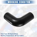 Uxcell 1 Set 38mm 5 Id 90 Degree Elbow Coupler Silicone Hose 4-ply With 2 Pcs Clamps Black Red