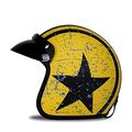Woljay 3 4 Open Face Helmet Motorcycle Flat With Rebel Star Graphic Black Yellow L
