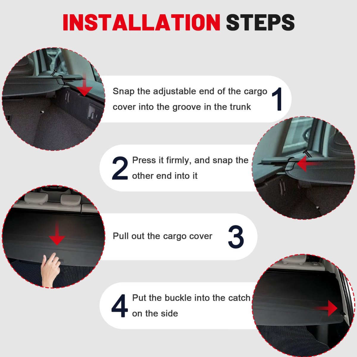Retractable Cargo Cover For Buick Encore 2013 To 2016 Waterproof Trunk Shade Privacy And Security Tool Free Installation Carbon