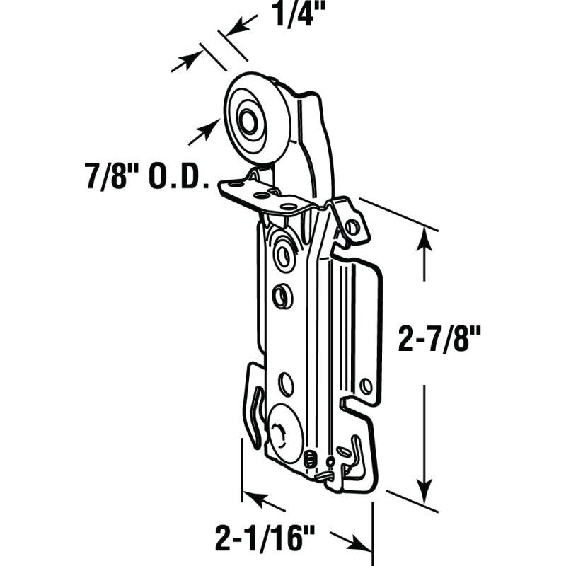 Prime-line N 7237 Mirrored Door Roller Spring-loaded 7 8 In 2 Pack