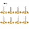 Uxcell Mirror Screws Decorative Caps Cover Nails Polished Gold 18mm 8pcs