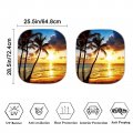 Goronwyfloyd Sunset Beach Coconut Tree Windshield Sunshade Foldable 2-piece Car Front Window Blocks Uv Rays Sun Visor Titanium