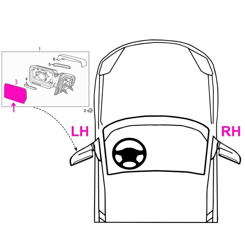 Front Left Driver Side Replacement Mirror Glass For 2011 2012 2013 2014 Ford F150 Bl3z-17k707-a Bl3z17k707a