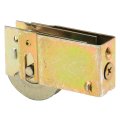 1826 Single 1 5 In Steel Roller Assembly Ball Bearing Plain Back Housing With Rear Adjust Yellow Zinc Finish 