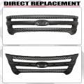 Hecasa Front Grille Inserts Compatible With 2011-2015 Ford Explorer Overlay Trim Covers Grill Snap On Black Replacement For