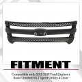 Hecasa Front Grille Inserts Compatible With 2011-2015 Ford Explorer Overlay Trim Covers Grill Snap On Black Replacement For