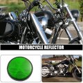X Autohaux 2 Pcs 56mm Green Plastic Universal Round Reflective Warning Reflector With Adhesive Tape For Motorcycle Bike