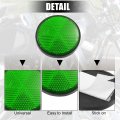 X Autohaux 2 Pcs 56mm Green Plastic Universal Round Reflective Warning Reflector With Adhesive Tape For Motorcycle Bike