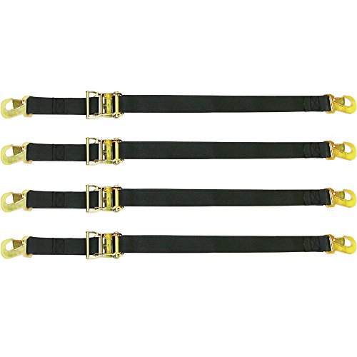 Drc Exclusive 4-piece Snap Hook End Ratchet Cargo Tie-down Kit 72 L X 2 W