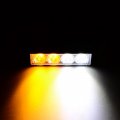 4x White Amber 4-led Emergency Strobe Light Head Waterproof Surface Mount Deck Dash Grille 16 Flashing Patterns