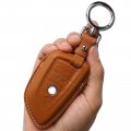 Cisui Leather Key Fob Cover Case Keychain Shell Compatible For Bmw 2 5 6 7 X1 X2 X3 X5 X6 Series Brown 