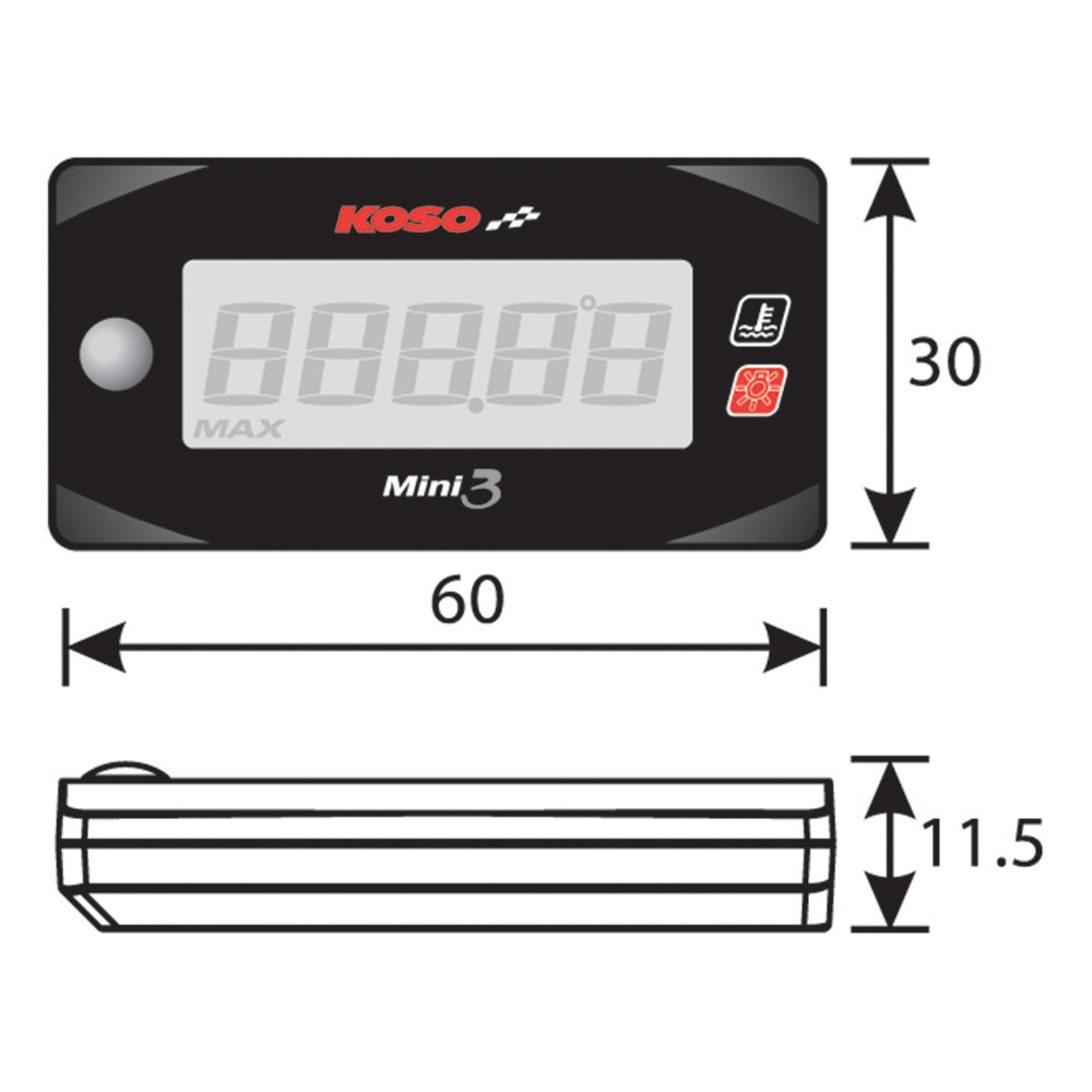 Koso Ba003270 Mini 3 Ambient Air Temperature Meter