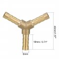 Uxcell 6mm Brass Barb Hose Fitting Tee Y-shaped 3 Way Connector Adapter Joiner 8pcs