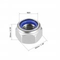 Uxcell M20 X 2 5mm Nylon Insert Hex Lock Nuts 304 Stainless Steel Plain Finish Pack Of 1