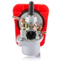 Red Motorized Bike Carburetor For 2 Stroke 49cc 50cc 60cc 66cc 80cc 100cc Bicycle Engine Carb Aluminum Finish 