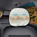 Mintulipy Beach Pattern Car Seat Headrest Cover Interchangeable Starfish Protector Decoration