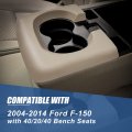 Auto Dynasty Front Center Console Cup Holder Trim Pad Compatible With Ford F-150 40 20 Bench Seats 04-14 Tan Vinyl