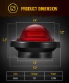 Partsam 2 5 Inch Round Hemisphere Red Led Side Marker Lights Clearance Light For Trailer Truck Rv Tractor With Grommets And