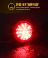 Partsam 2 5 Inch Round Hemisphere Red Led Side Marker Lights Clearance Light For Trailer Truck Rv Tractor With Grommets And