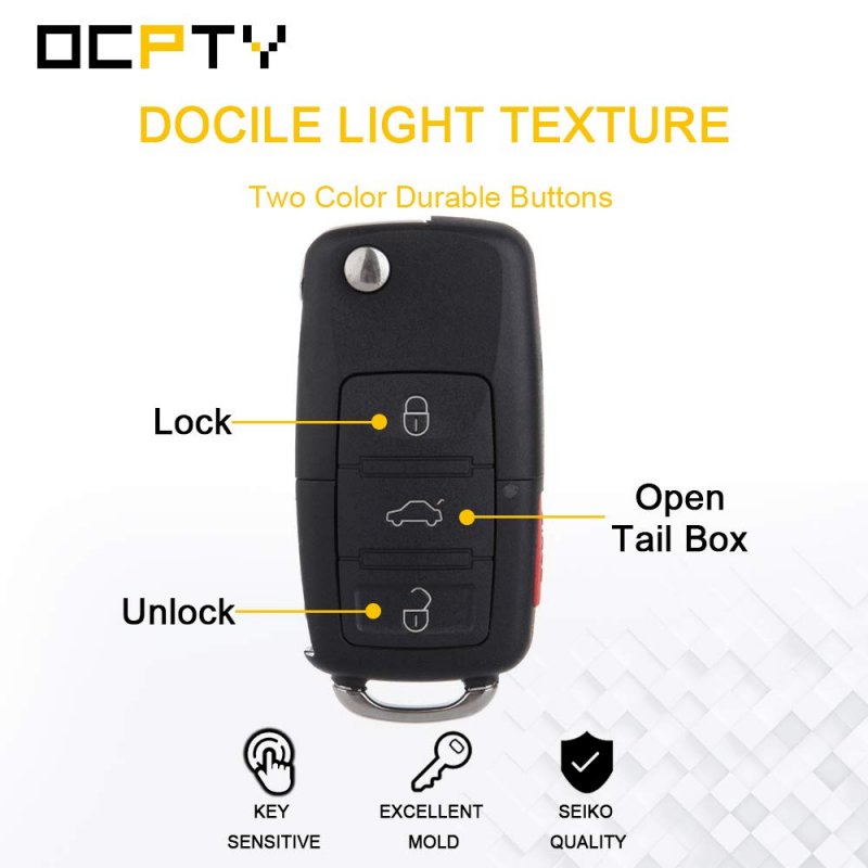1 X Flip Key Entry Remote Control Fob Transmitter Replacement For Volkswagen Golf Jetta Passat Hlo1j0959753dc 4 Buttons 315mhz