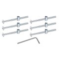 6pcs Bed Frame Bolts M6 X 85mm Hex Socket Head Screws Barrel Nuts Bunk Furniture With Rice-shaped Nut And Wrench For Chairs 