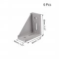 Uxcell Corner Bracket Gusset 80mm X For 4040 Series Aluminum Extrusion Profile 6 Pcs Silver