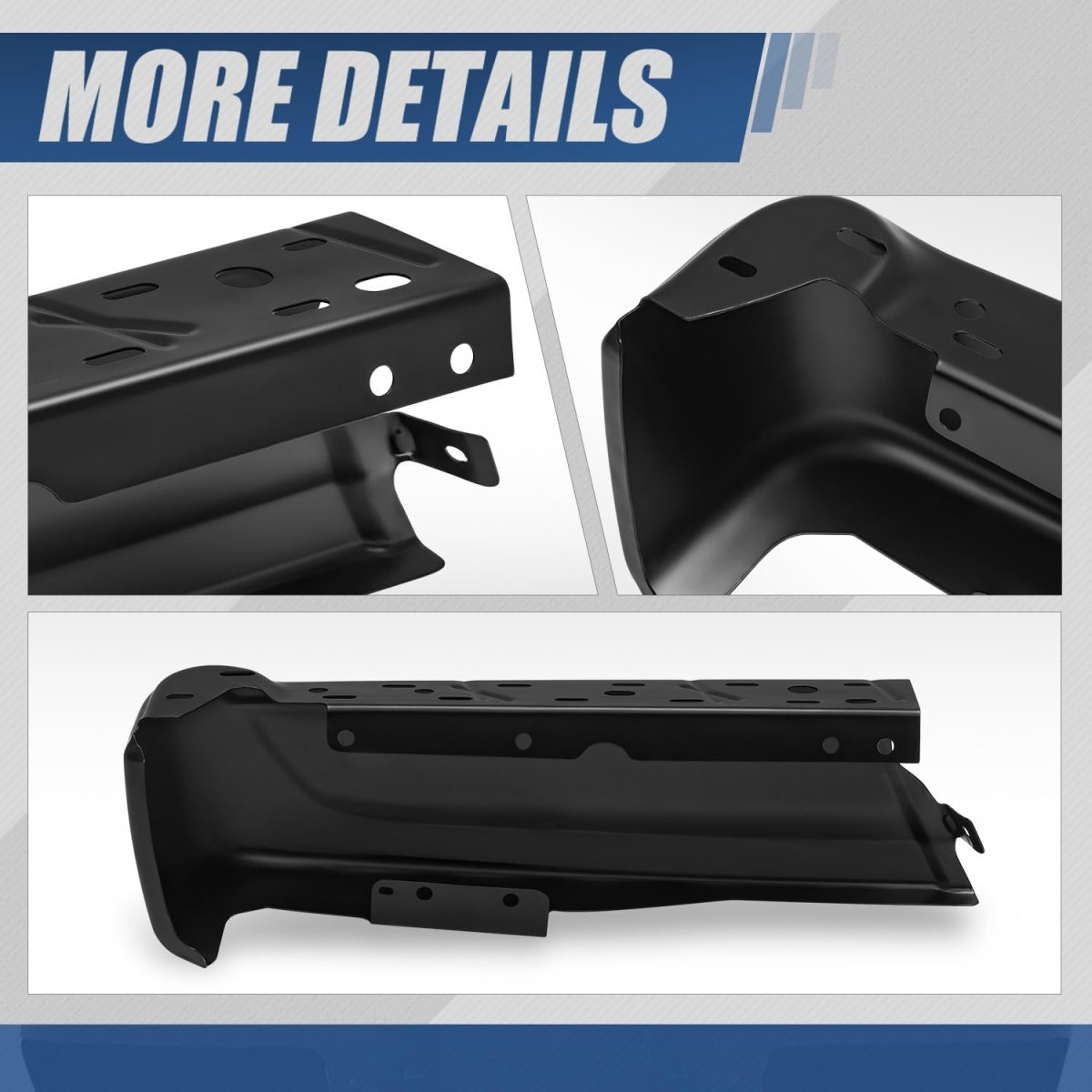Auto Dynasty Rear Bumper End Cap For 2021 2022 2023 2024 Ford F-150 Passenger Right Side Replacement Non Park Sensor Hole