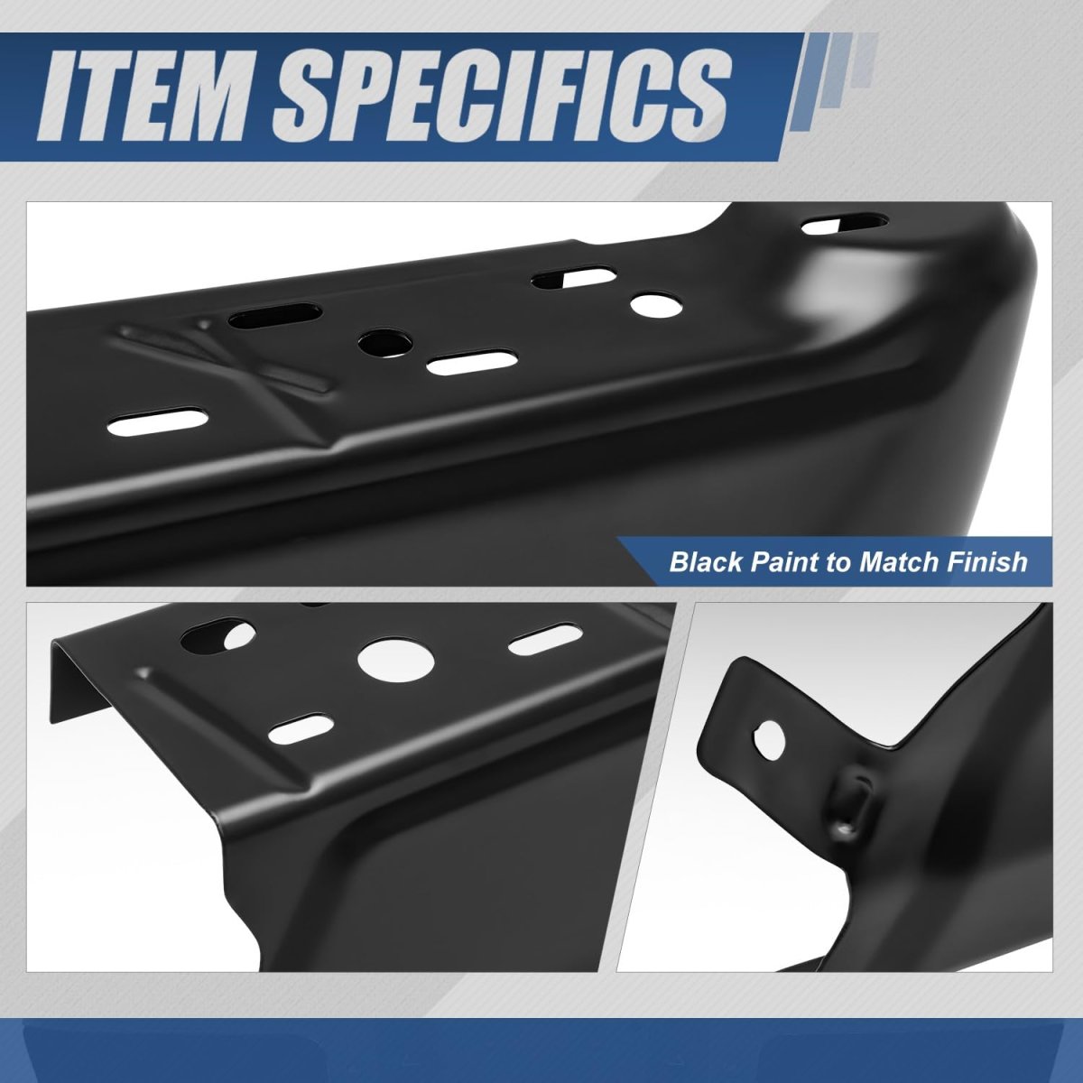 Auto Dynasty Rear Bumper End Cap For 2021 2022 2023 2024 Ford F-150 Passenger Right Side Replacement Non Park Sensor Hole
