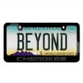Jeep Cherokee In 3d Dark Gray Letters On Black Metal License Plate Frame
