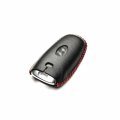 Vitodeco Genuine Leather Smart Key Fob Case Cover For Hyundai Ioniq 5 2022 8-button Black Red 