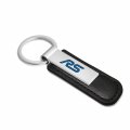 Ipick Image For Ford Focus Rs Silver Metal Plate Black Pu Leather Strap Key Chain Keychain Official Licensed