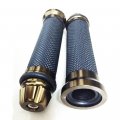 Yibid Motorcycle Hand Grips Gel Rubber And Cnc Aluminum With Bar End Plug For 7 8 Handlebar Honda Yamaha Suzuki Kawasaki Ducati