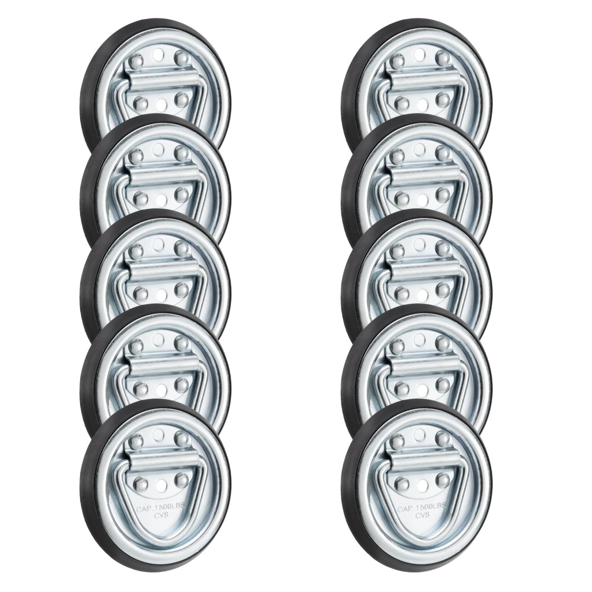 Rv Leash D Ring 10 Pack 1500 Lb Capacity 1 4 In Coated Steel Tie Down Anchor For Campers And Rvs Surface Mount Abs Plastic