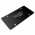 Ipick Image Made For Cadillac 3d Crest Logo In Gunmetal Dark Gray On Black Stainless Steel License Plate
