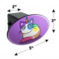 Unicorn Cat With Rainbow Calico Markings Oval Tow Trailer Hitch Cover Plug Insert
