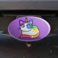 Unicorn Cat With Rainbow Calico Markings Oval Tow Trailer Hitch Cover Plug Insert