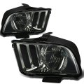 Dna Motoring Hl-oh-fm05-sm-cl1 Smoke Lens Headlights Replacement For 05-09 Mustang 