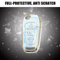Uxcell 1pcs Key Fob Remote Control Cover Case 3 Button Full Protection Tpu Shell Blue For Ford F150 F250 2015-2018