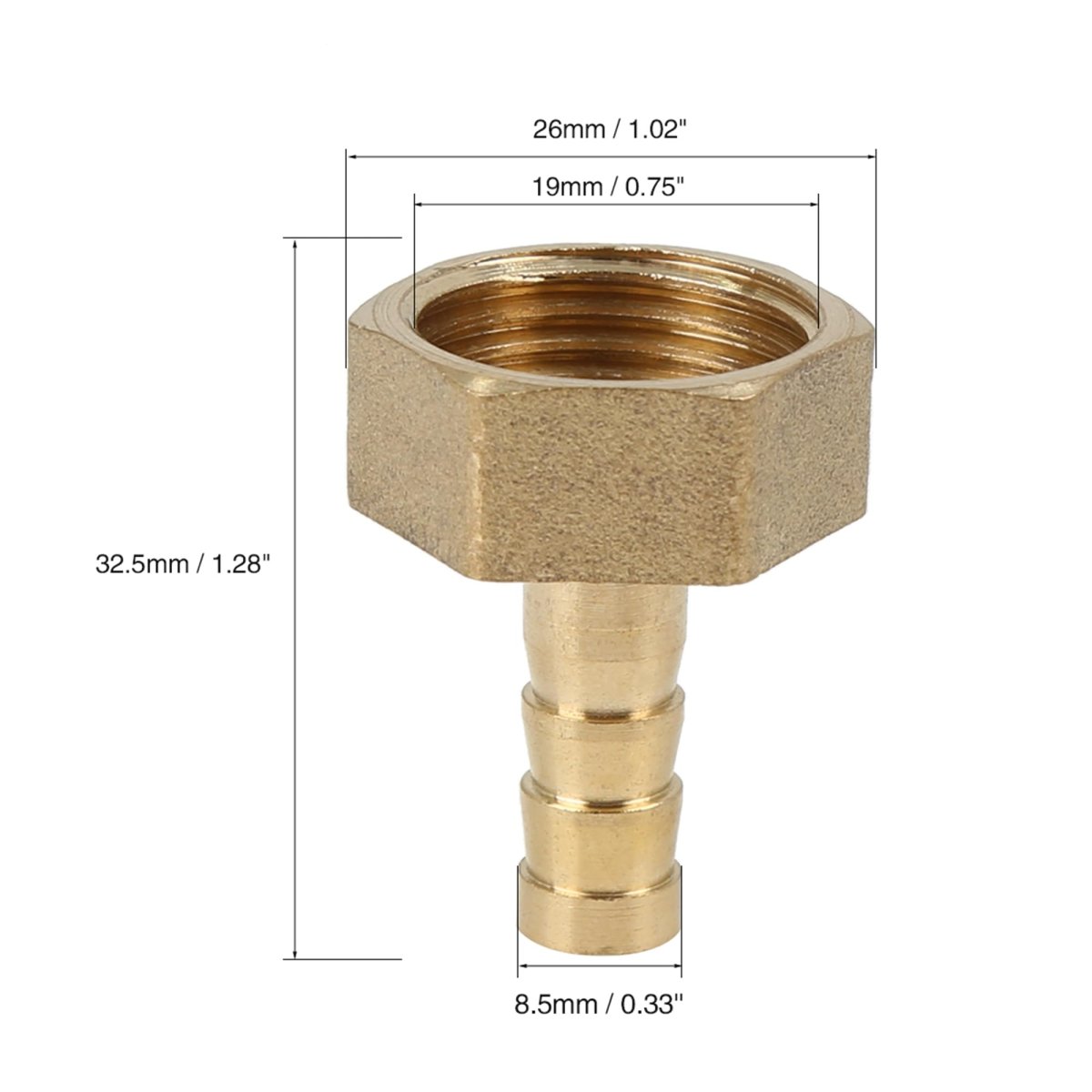 8mm Hose Id X G 1 2 Npt Female Pipe Brass Tail Barb Fitting Connector For Joiner Air Water Fuel Pcs