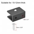 Uxcell Adjustable Glass Shelf Bracket Aluminum Alloy Rectangle Clamp Clip Holder For 10-12mm Thick With Screws 2pcs
